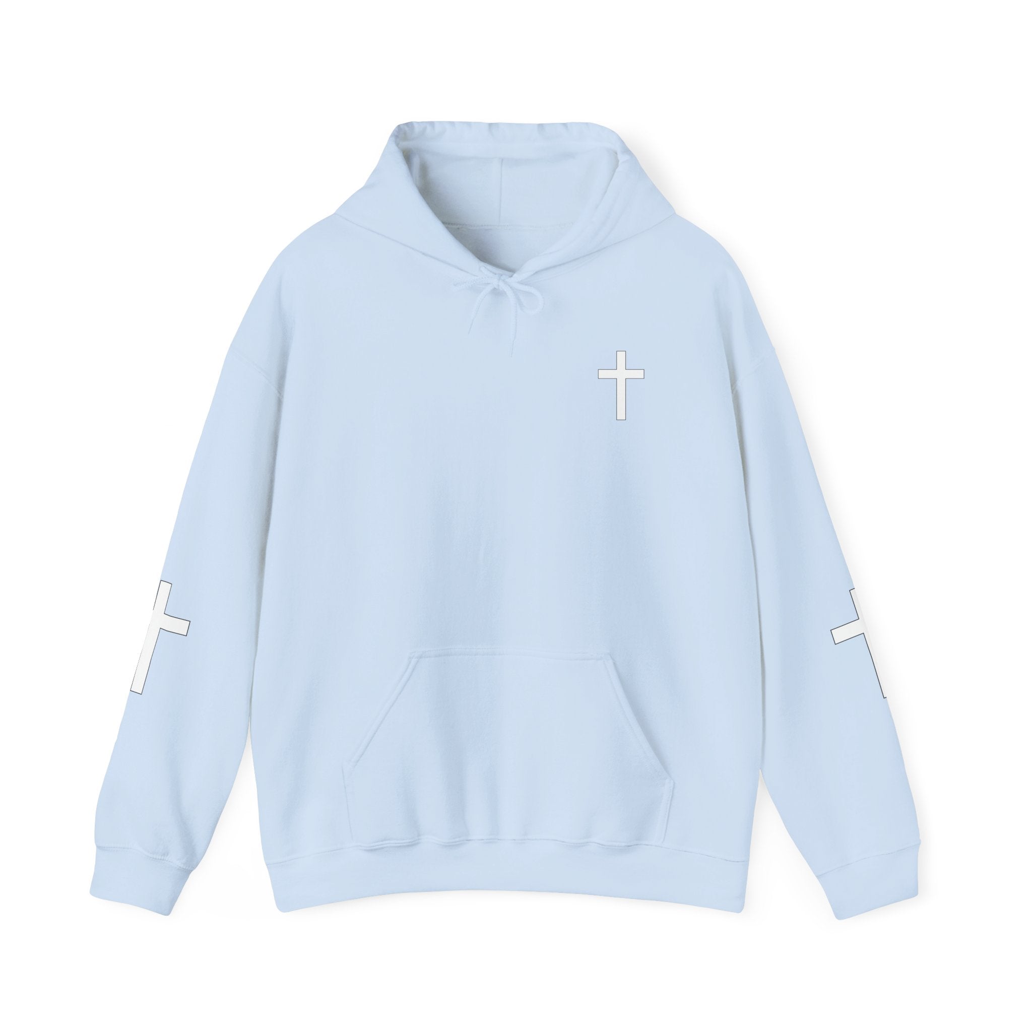 Faith-Inspired Cross Hoodie – “God’s Call Comes Before Your Qualifications”