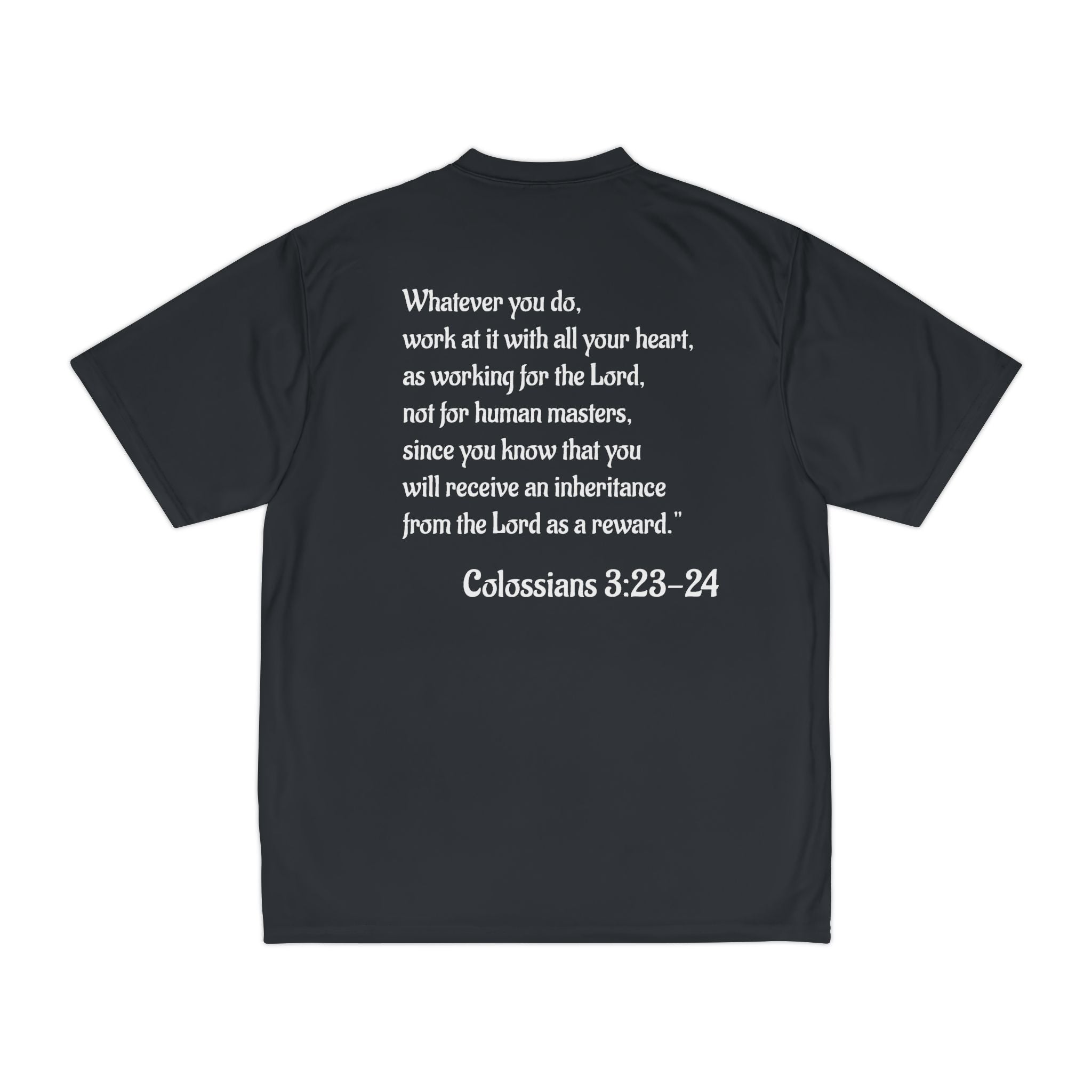 God’s Call Faith Over Fear Athletic Shirt – Christian Performance Tee | Colossians 3:23 (Black)