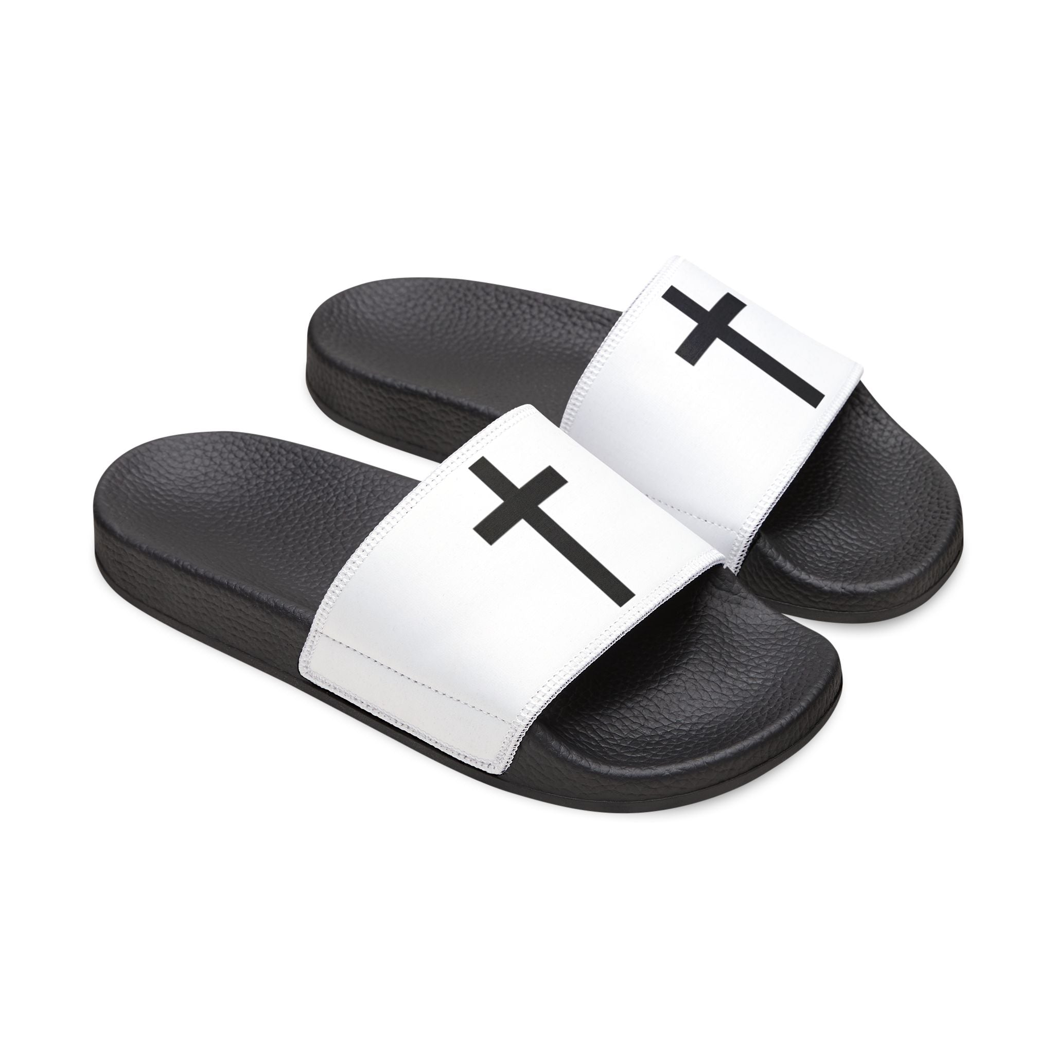 Minimal Cross Christian Slides – Faith-Based Comfort Sandals