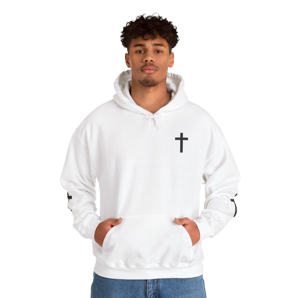 Faith-Inspired Cross Hoodie – “God’s Call Comes Before Your Qualifications”