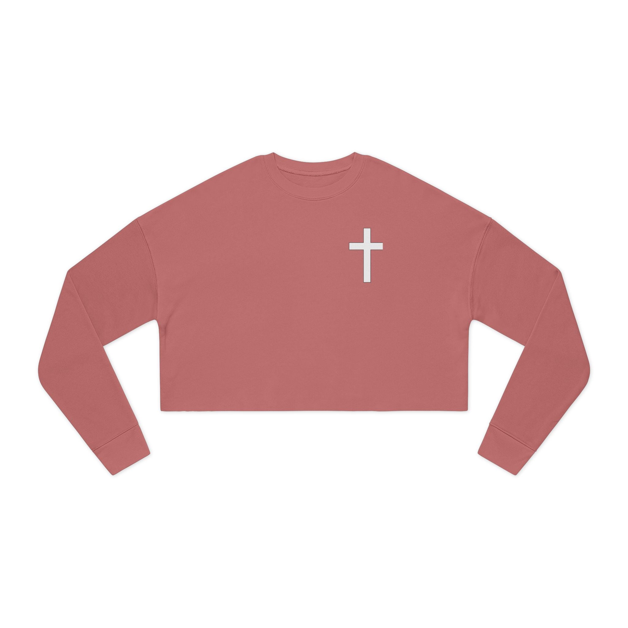 Faith Over Fear Cropped Sweatshirt – “I Can Do All Things Through Christ” (Pink)