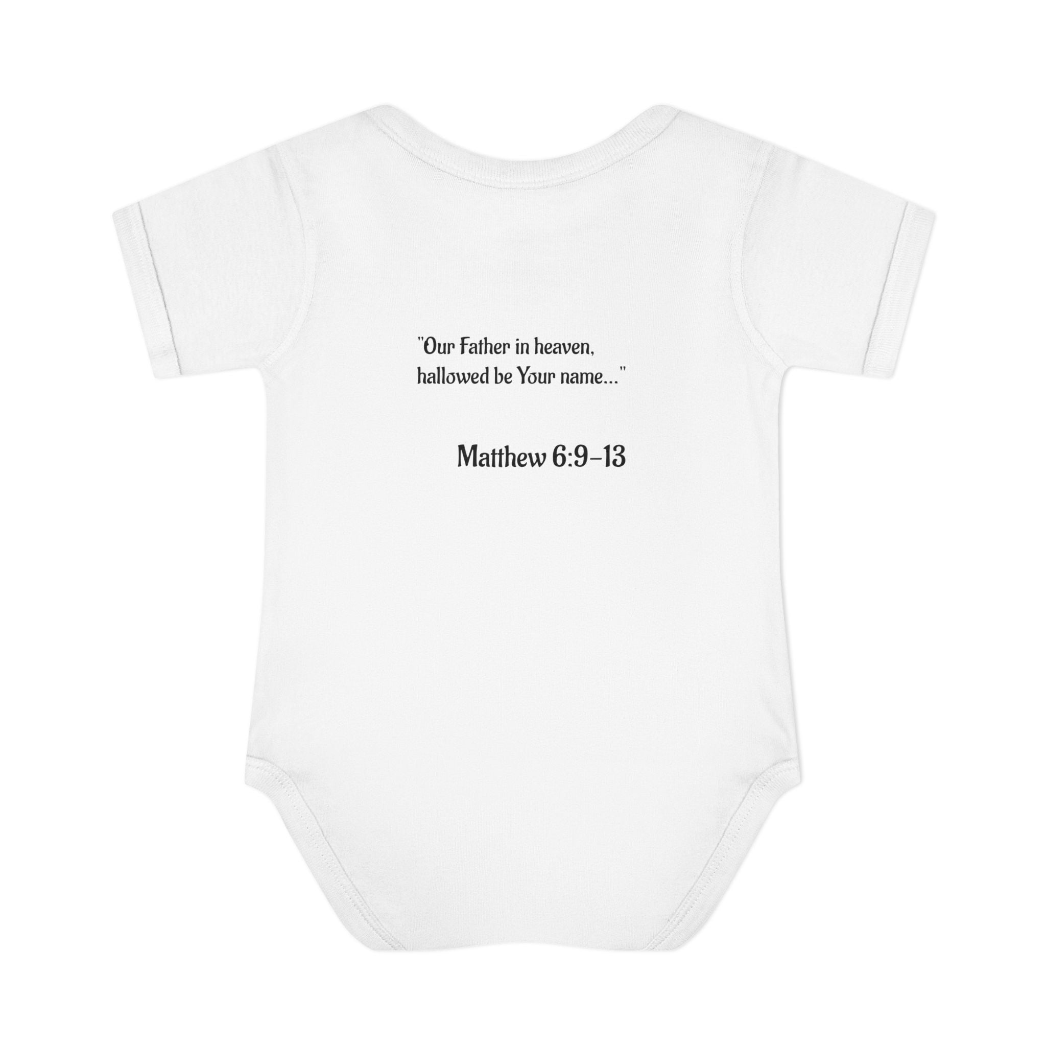 Covered in Faith – Christian Baby Bodysuit with Cross & Scripture
