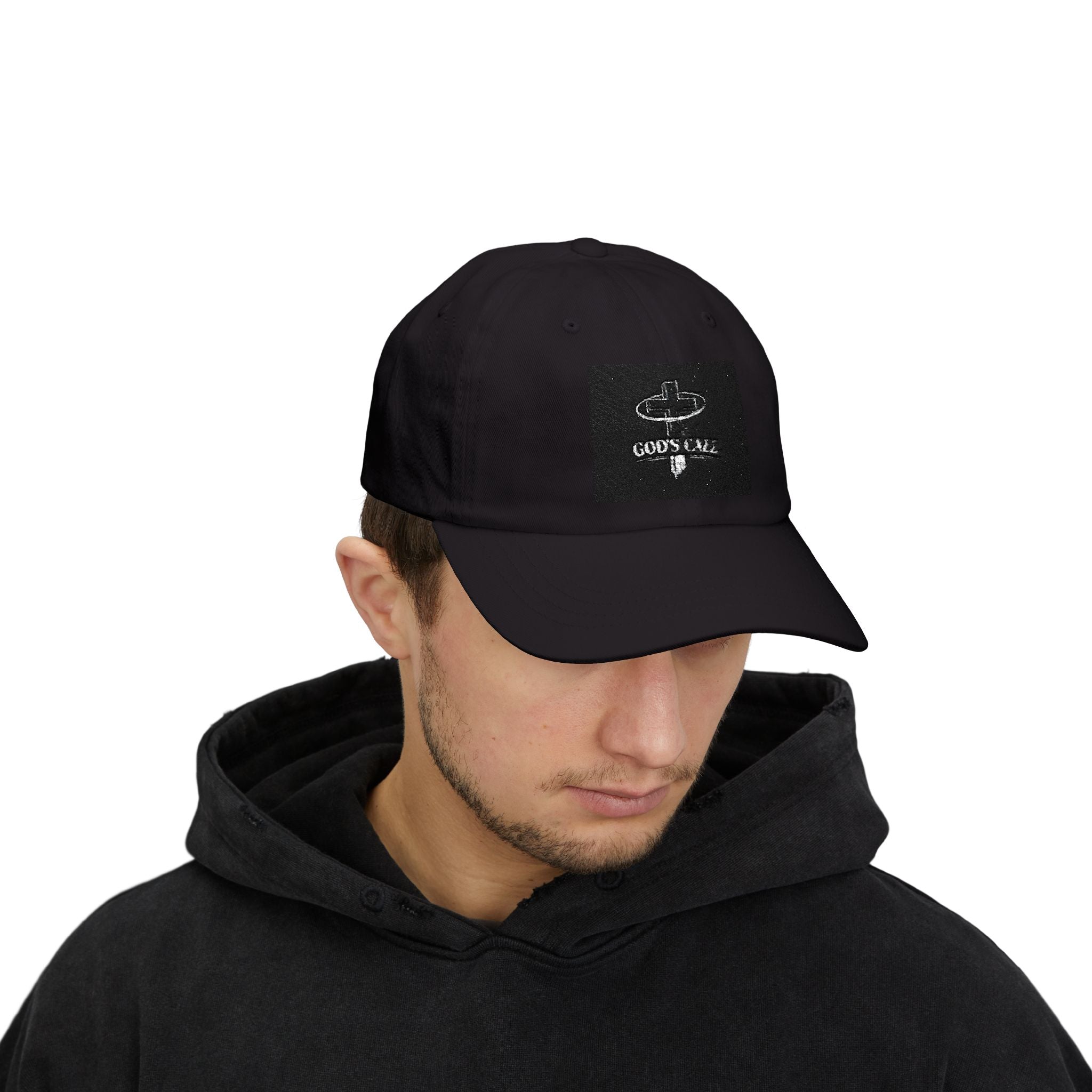 God’s Call Christian Hat – Minimal Faith Cross Cap, Adjustable Black Hat