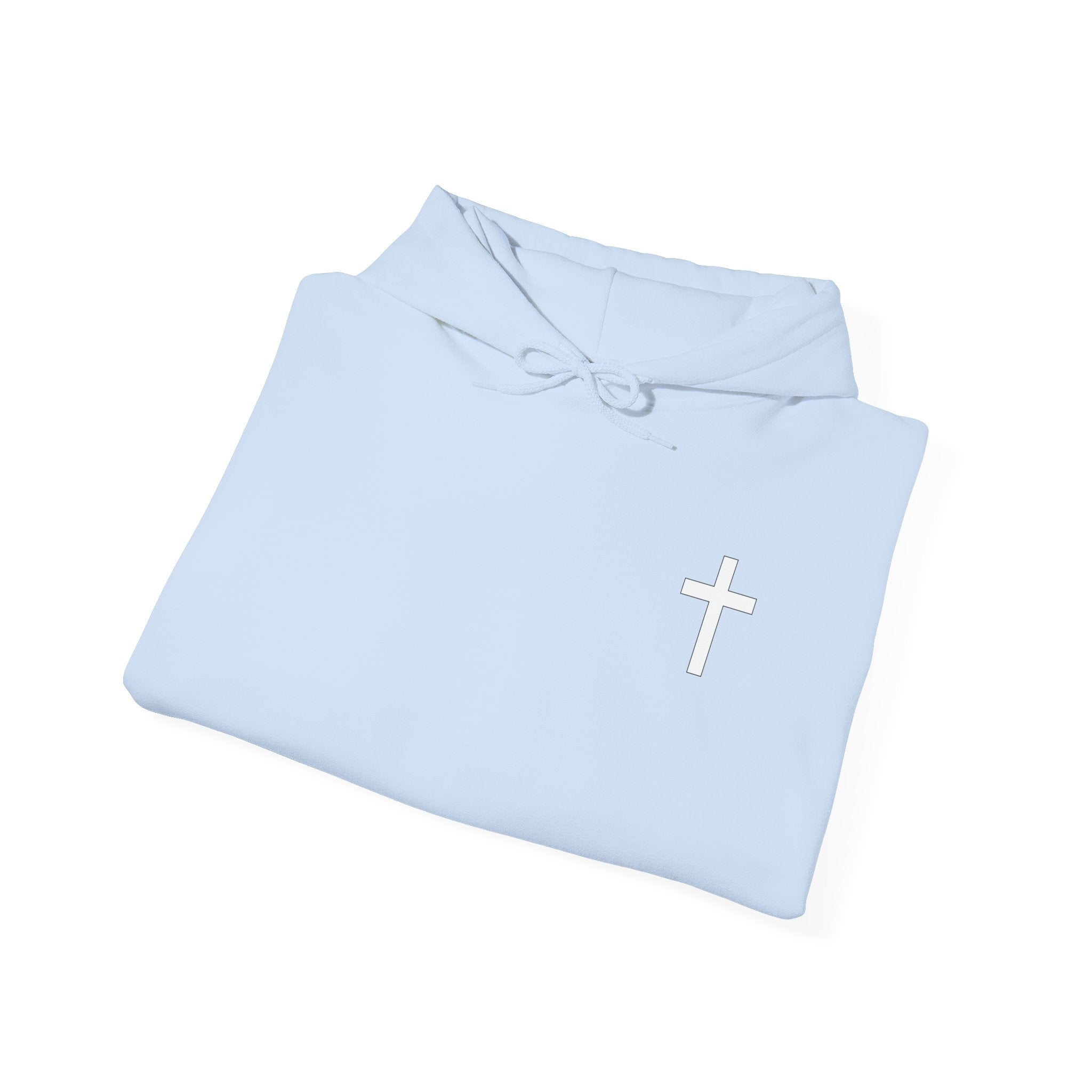 Faith-Inspired Cross Hoodie – “God’s Call Comes Before Your Qualifications”