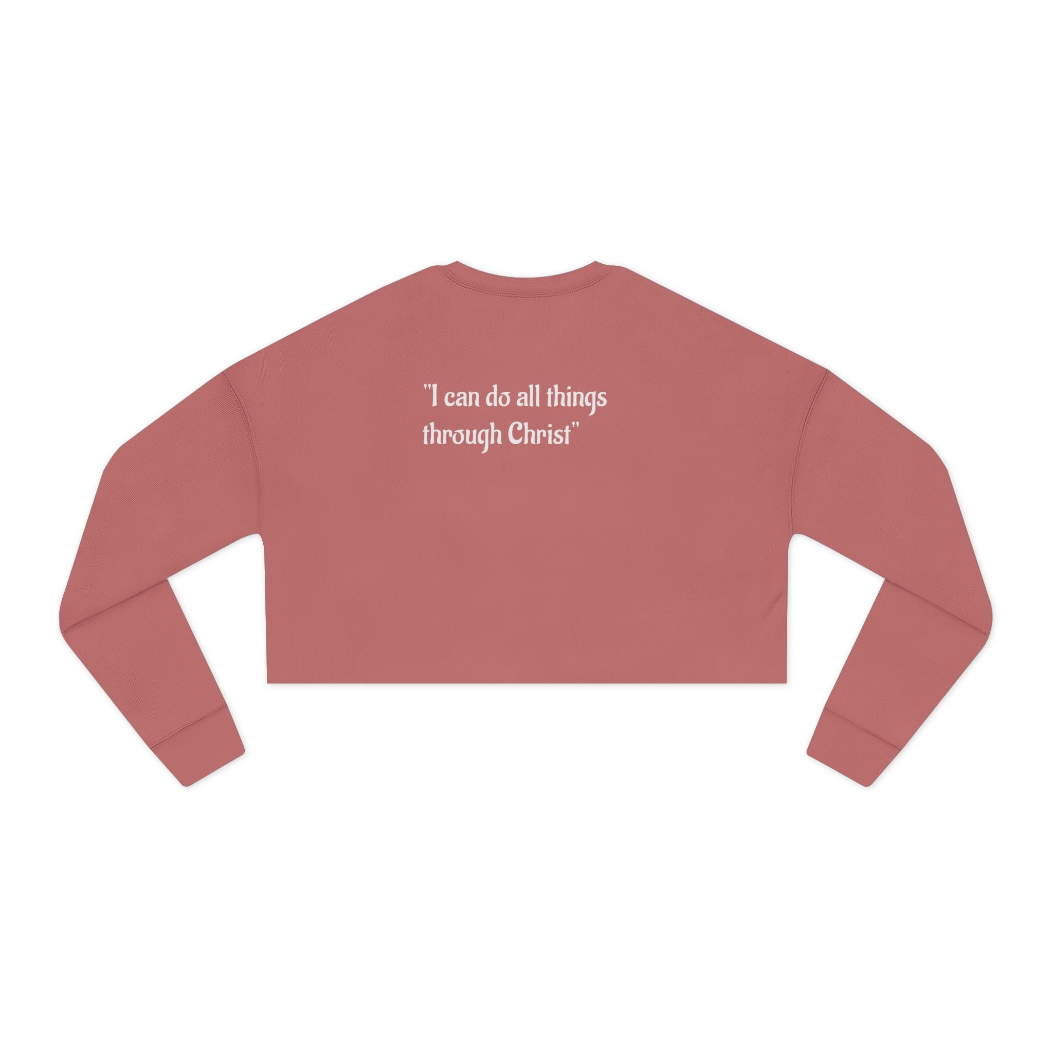 Faith Over Fear Cropped Sweatshirt – “I Can Do All Things Through Christ” (Pink)