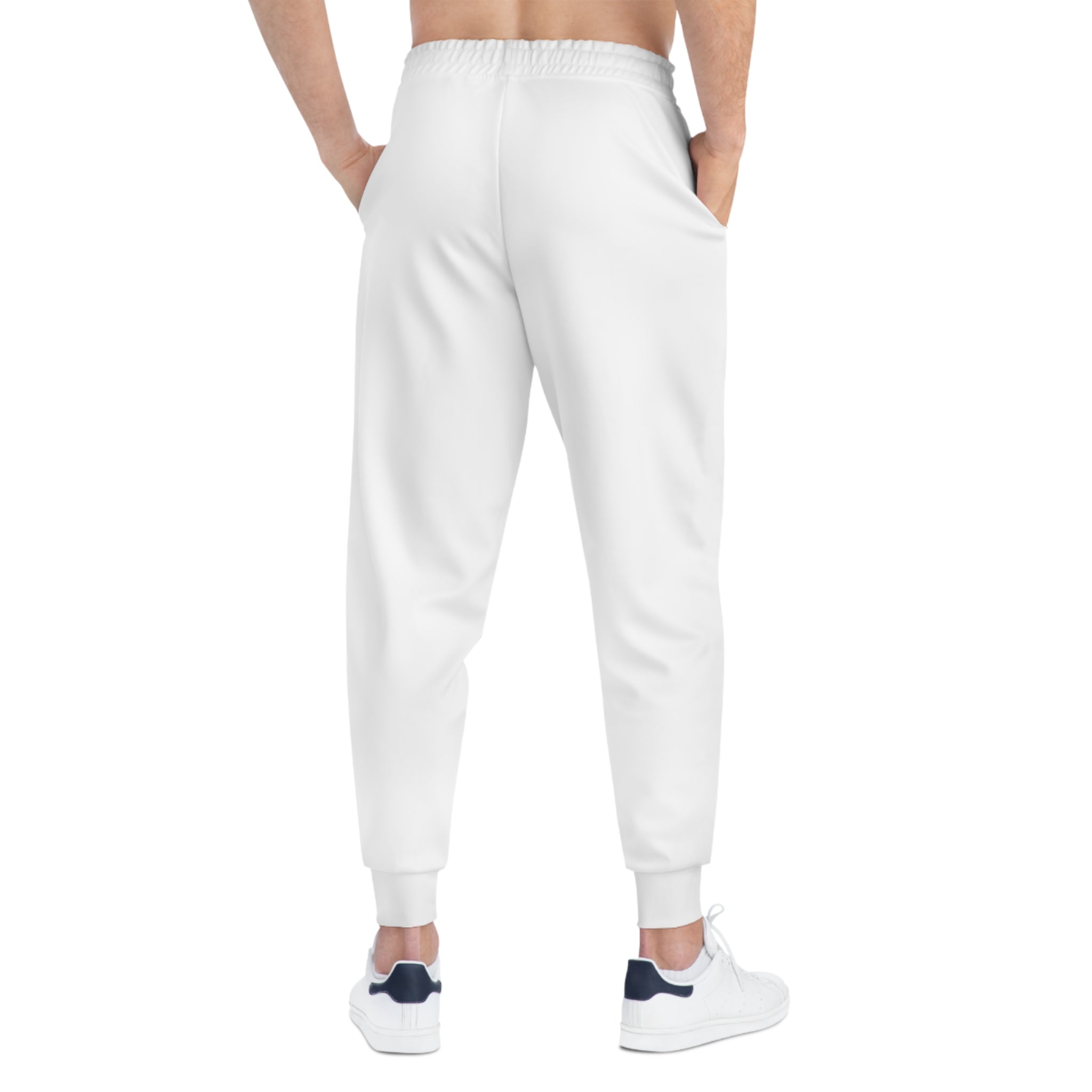 Gods Call Christian Joggers – Minimal Cross Faith Sweatpants (White)