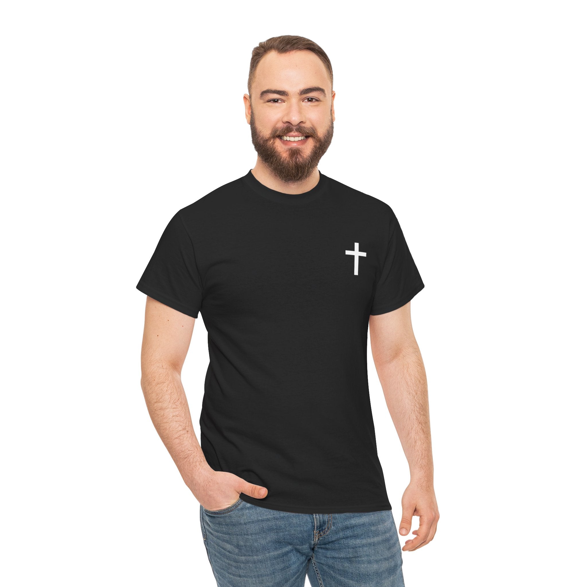 God’s Call Christian T-Shirt – Faith-Based Minimal Cross Tee | Inspirational Scripture Message
