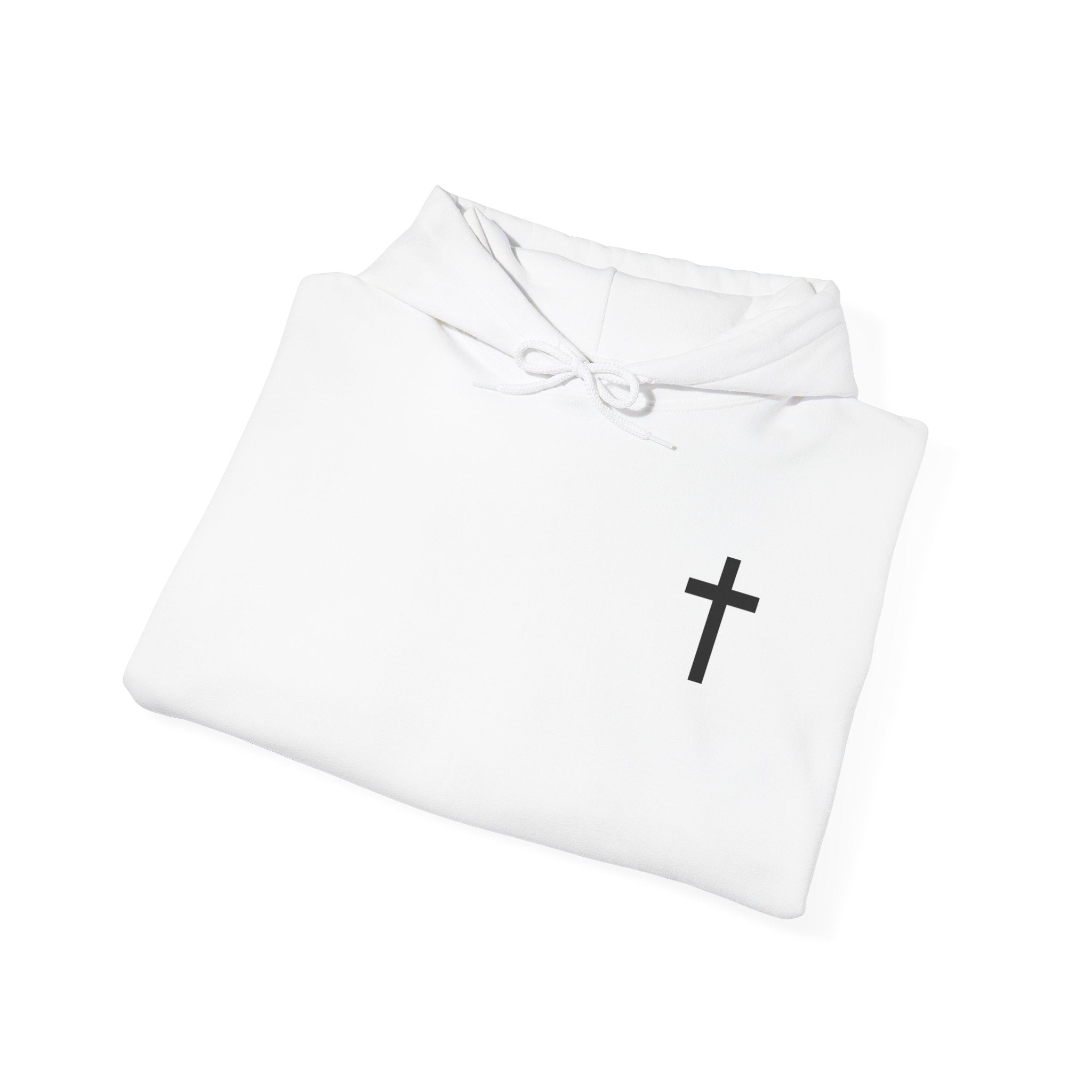 Faith-Inspired Cross Hoodie – “God’s Call Comes Before Your Qualifications”