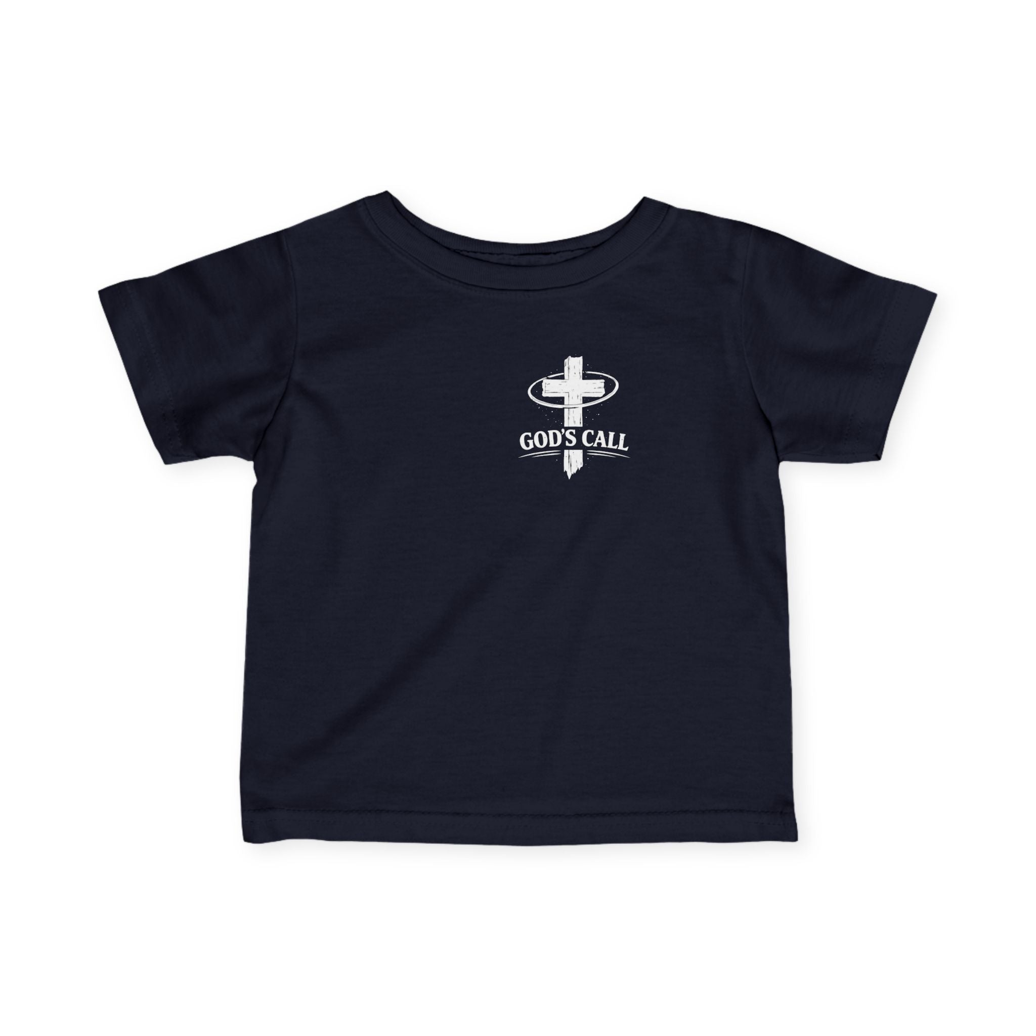 God’s Call Toddler T-Shirt – Light Blue Christian Kids Tee with Cross Design